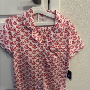 Roller Rabbit White X Target and Red Floral Button-Front PJS XXS